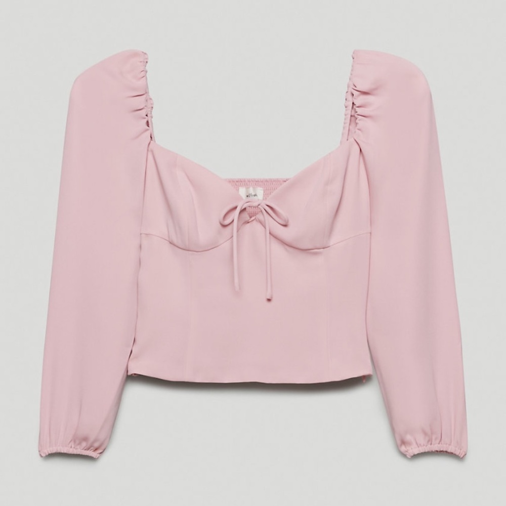 ISO Aritzia Wilfred Novella Blouse in Dawn Pink